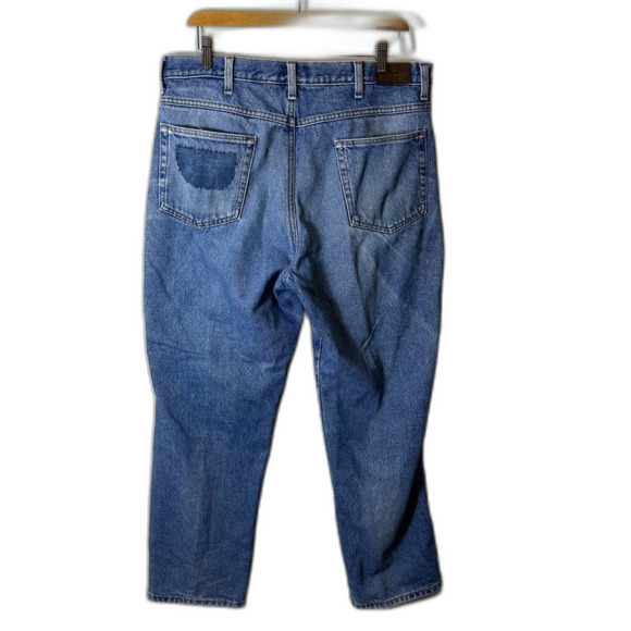 L.L. Bean Medium Wash Classic Fit Flannel-Lined Straight Leg Jeans Size 36 X 29 - Picture 9 of 16